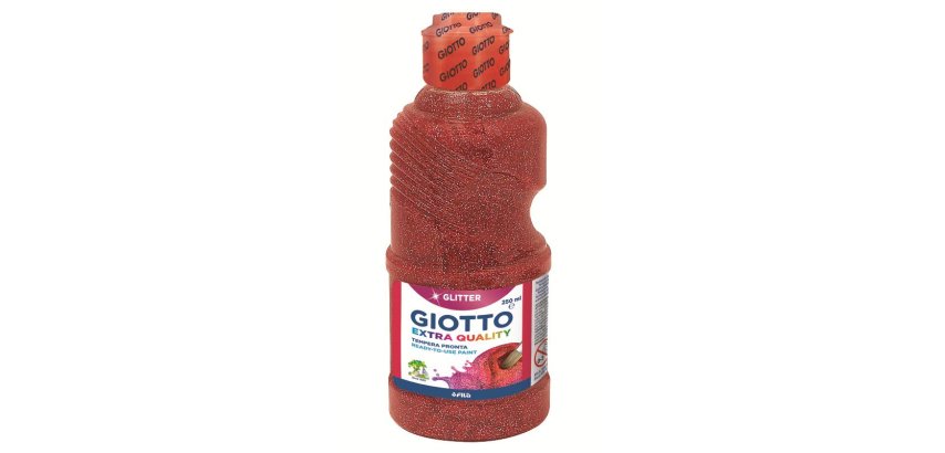 F.I.L.A. Flacone 250 Ml Tempera Glitterata Colore Rosso - Ideale Per Lavoretti Natalizi