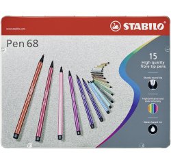 STABILO Pen 68 Mini felt pen Multicolour 15 pc(s)