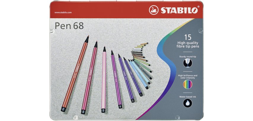 STABILO Pen 68 Mini felt pen Multicolour 15 pc(s)