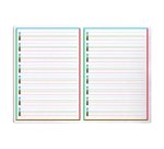 Cahier d'écriture piqué spécial Dys A4 48 pages cadre et lignes 4 couleurs Interligne 5 mm - Assortis