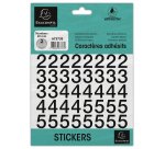 Pochette de chiffres adhésifs noirs 0-9 20 mm - Noir