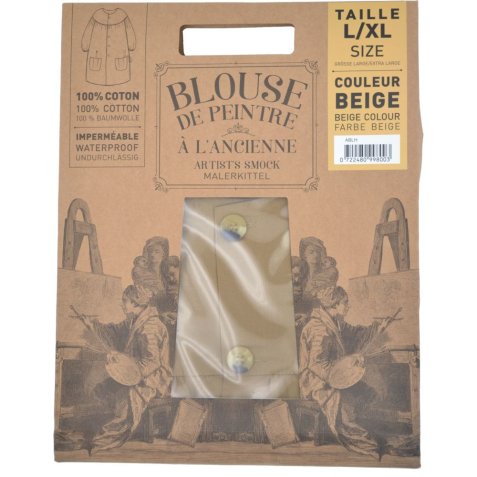 Blouse peinture a l'ancienne oz international l-xl coton   coloris beige