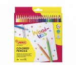 Crayon couleur jovi woodless triangulaire mine resistante  haut pouvoir couvrant inodore couleurs vives etui 24 unites
