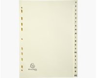 Intercalaires imprimés Carte peau 155g 20 positions de A à Z - A4 - Ivoire