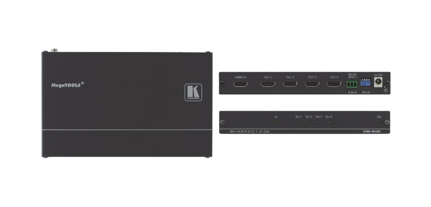 Kramer Electronics VM-4H2 amplificador de línea de video Negro