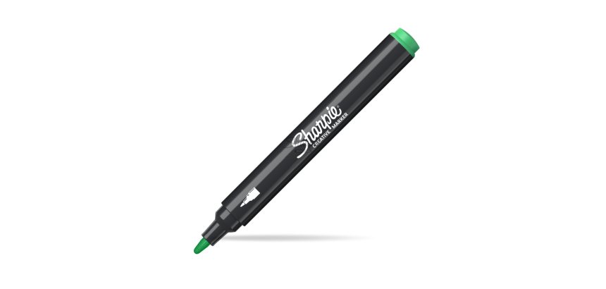 Marqueur sharpie creatif pointe ogive trait 2,5mm      encre acrylique coloris vert