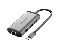 Vention Docking USB Tipo-C CNCHB/ 1xHDMI/ 3xUSB/ 1xUSB Tipo-C PD/ 1xRJ45/ Gris