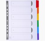 Intercalaires carte blanche 160g - 6 positions - A4+ - Blanc