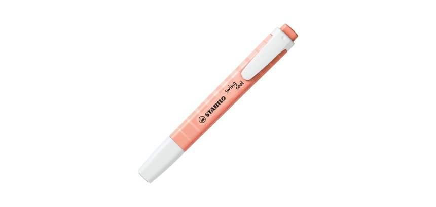 Surligneur stabilo swing cool pastel modèle de poche avec agrafe tracé 1/4mm coloris teint de pêche