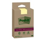 Bloc-notes post-it super sticky grand format recycles 102x152mm 45f repositionnables lignes coloris jaune pack 4 blocs