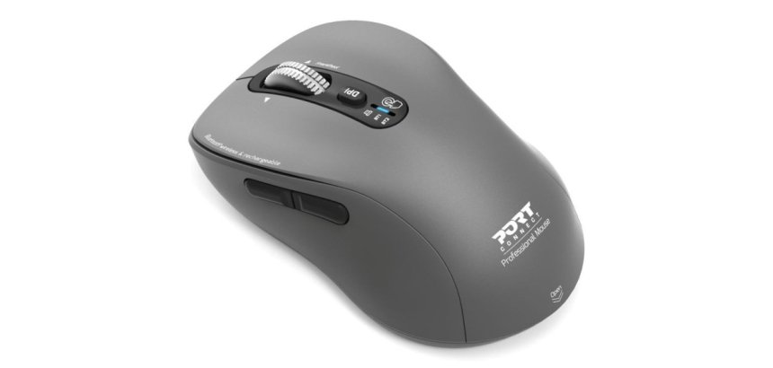 Port Designs Pack Keyboard + Mouse (FR) clavier Souris incluse Universel RF sans fil + Bluetooth AZERTY Gris