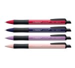 Stylo-bille stabilo pointball wild flowers 3200m d'ecriture trait 0,5mm retractable grip  antiderapant mauve glycine
