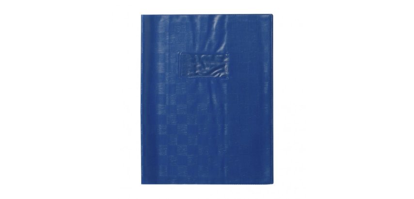 Protège-cahiers grain madras avec rabats marque-pages PVC 22/100ème 17x22 cm