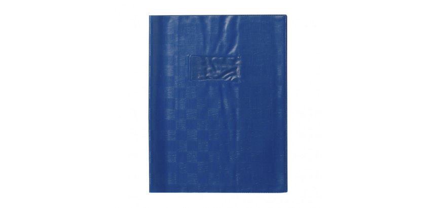 Protège-cahiers grain madras avec rabats marque-pages PVC 22/100ème 17x22 cm