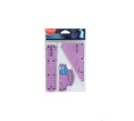 Kit maped twist'n'fix 3 pièces souple incassable règle 15 cm équerre 60 degrés 15cm rapporteur 180 degrés 10cm assortis