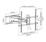 LINK Staffa A Muro Per Monitor Tv 60-100" Fino A 75 Kg Estensione Fino A 635 Mm Con Movimento Orizzontale E Verticale