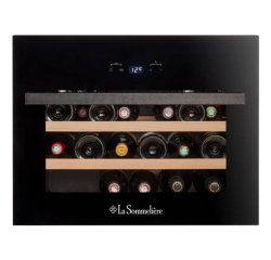 LA SOMMELIERE Cave à vin encastrable de service LSBI28B, 28 bouteilles, Niche de 45 cm,