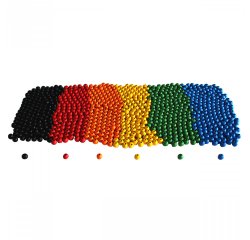 Pack perles sodertex en bois colorea - 10 mm - 1000 pcs -  530g - 6 coloris