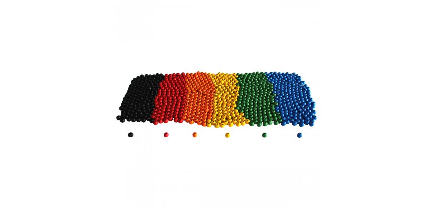 Pack perles sodertex en bois colorea - 10 mm - 1000 pcs -  530g - 6 coloris