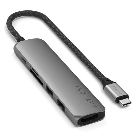 Satechi ST-P6SM hub & concentrateur USB Type-C 10000 Mbit/s Gris