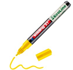 Marqueur edding 51 ecoline peinture base eau pointe      ogive 1/2mm coloris jaune