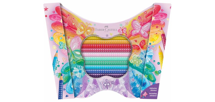 FABER-CASTELL Crayon de couleur triangulaire GRIP SPARKLE
