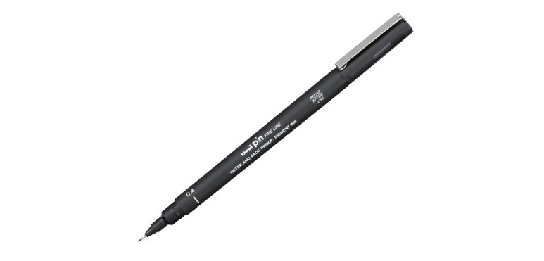 Feutre technique uniball pointes calibrees 0,4mm encre noir trace net et precis