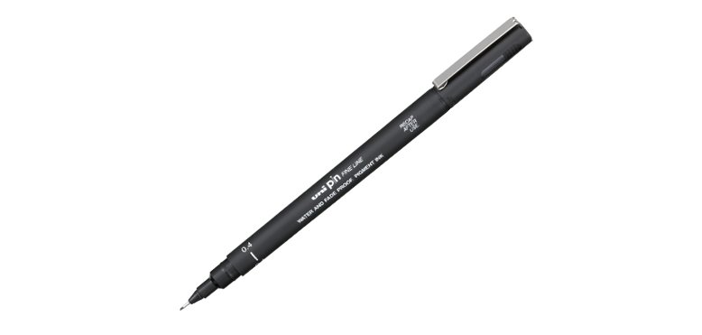 Feutre technique uniball pointes calibrees 0,4mm encre noir trace net et precis