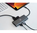 XtremeMac XWH-HUB8-13 hub & concentrateur USB Type-C 40000 Mbit/s Gris