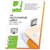 Étiquette adhésive q-connect 63.5x38.1mm coins arrondis imprimante jet d'encre laser copieur 100 feuilles 2100 unités