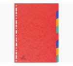 Intercalaires carte lustrée 225g 8 positions - A4 - Couleurs assorties
