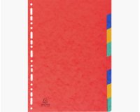 Intercalaires carte lustrée 225g 8 positions - A4 - Couleurs assorties