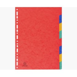 Intercalaires carte lustrée 225g 8 positions - A4 - Couleurs assorties