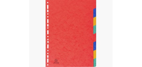 Intercalaires carte lustrée 225g 8 positions - A4 - Couleurs assorties