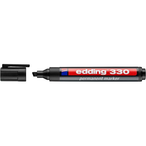 Marqueur permanent rechargeable Edding 330 pointe biseautée de 1 à 5 mm noir