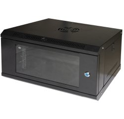 LINK Armadio Rack 19" 6U Serie Light Colore Nero Con Porta Vetro (Axpxl) Mm 300X400X530 Ripiano Incluso