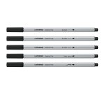Feutre stabilo creative tips arty encre base eau pointes   assorties coloris noir etui 5 unites