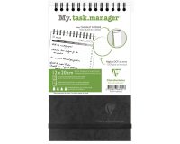 My.task.manager Age Bag bloc de bureau reliure intégrale en-tête 12x20 cm 250 pages détachables réglure DOT au verso - Noir