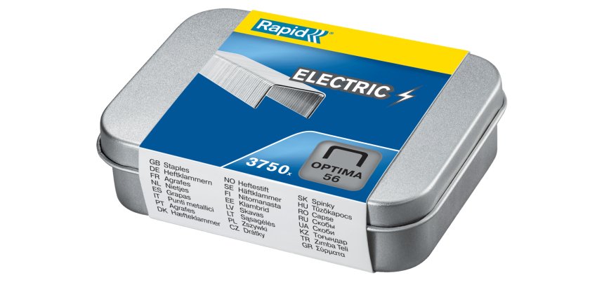 Agrafes Rapid 56 pour agrafeuse électrique Optima - Boite de 3750