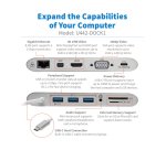Tripp Lite U442-DOCK1 station d'accueil Avec fil USB 3.2 Gen 1 (3.1 Gen 1) Type-C Argent
