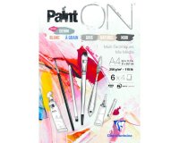 Paint'ON n°6 bloc collé 24F A4 250g assorti 6x4F - Assortiment