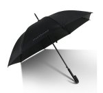 Muitomas UMBRCURVEDBK umbrella Black Fiberglass Polyester Full-sized Rain umbrella