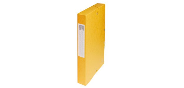 Boîte classement exacompta exabox carte lustrée 7/10e a4+ 25x33cm dos 4cm coloris jaune