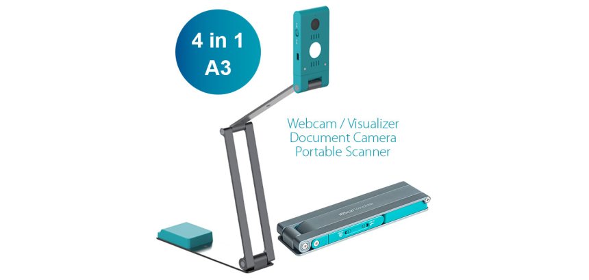 I.R.I.S. IRIScan Visualizer 7 Overhead scanner 4160 x 3120 DPI A3 Arctic blue, Silver