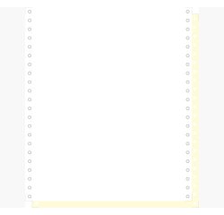 "1000 feuilles de listing autocopiantes blanc/jaune 240x11"" 2plis Bandes Caroll Détachables" - Blanc