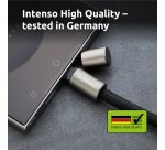 Intenso USB-C Charging Lanyard – Phone Necklace Cable, 60W Fast Charging, Adjustable Length, 1.65 m Nylon, USB-C to USB-C, black
