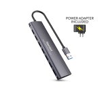Hamlet XHUB-07A3P hub di interfaccia USB 3.2 Gen 1 (3.1 Gen 1) Type-A 5000 Mbit/s Nero