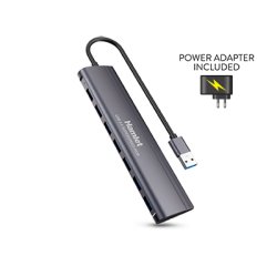 Hamlet XHUB-07A3P hub di interfaccia USB 3.2 Gen 1 (3.1 Gen 1) Type-A 5000 Mbit/s Nero