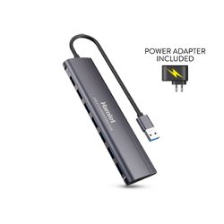 Hamlet XHUB-07A3P hub di interfaccia USB 3.2 Gen 1 (3.1 Gen 1) Type-A 5000 Mbit/s Nero