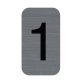 Plaque adhésive imitation Aluminium Chiffre 1 2,5x4,4 cm 67181E